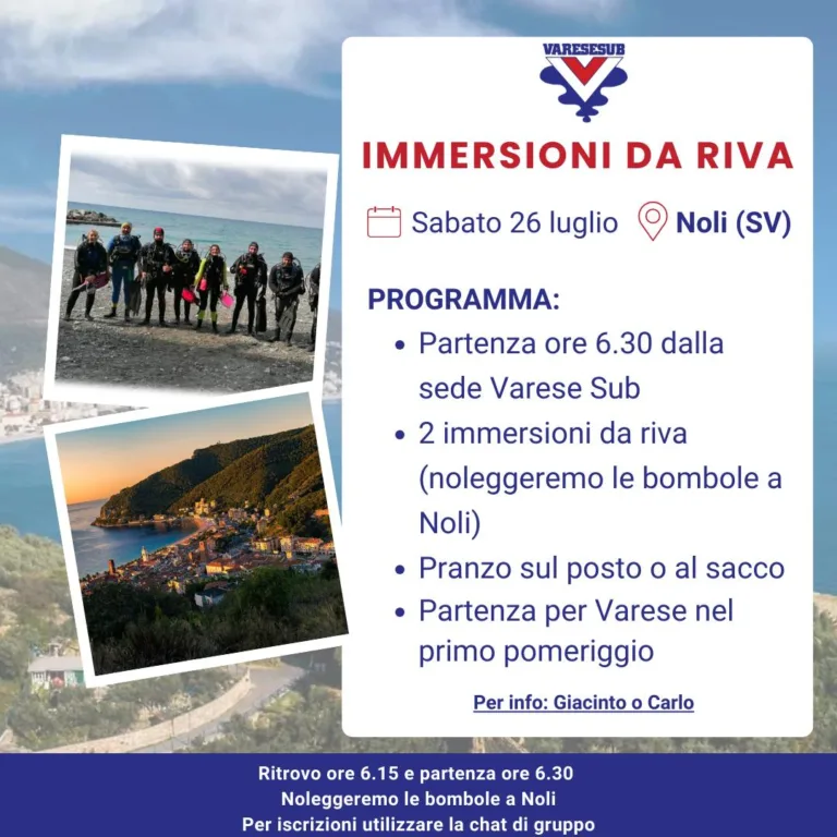 Immersioni da riva a Noli
